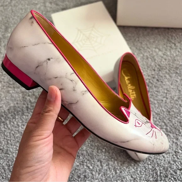 charlotte olympia kitty shoes cat flat shoes
